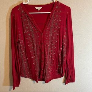 Women's Red Button-Up Top size Medium